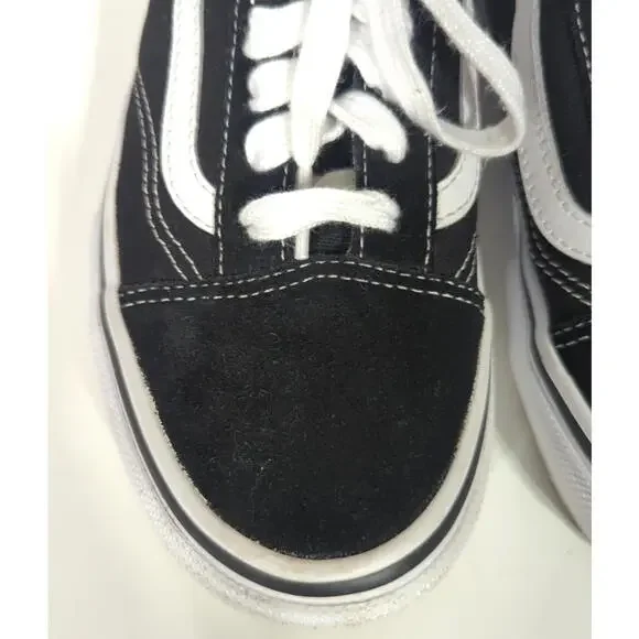 Vans Old Skool Mens Sneakers 6 Black Suede Canvas Lace Up Skateboard Shoes Skate - Picture 6 of 9